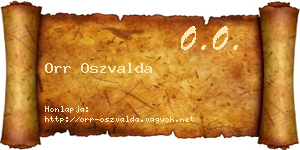 Orr Oszvalda névjegykártya